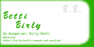 betti birly business card